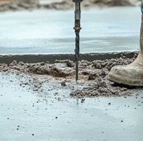 Concrete lifting equipment on site